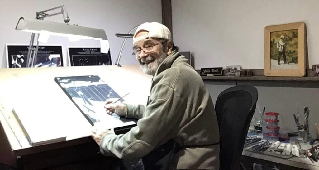 Yves Doré dans son atelier dec.2024